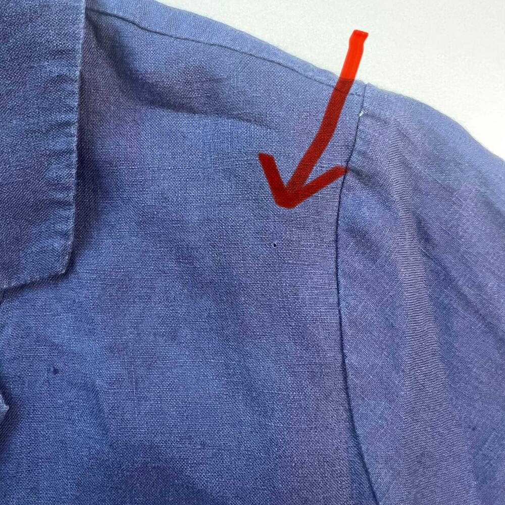 Quince Women's 100% Linen Classic Navy Blue Button Down Shirt Minimalist Size M - Picture 16 of 16